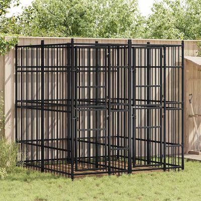 vidaXL chenil pour chiens Acier