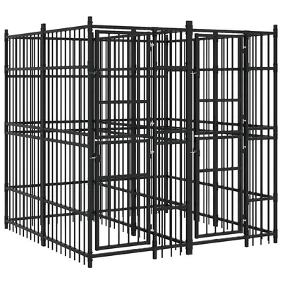 vidaXL chenil pour chiens Acier