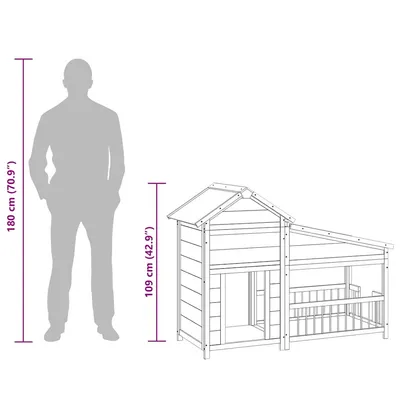 vidaXL chenil pour chiens Bois de pin