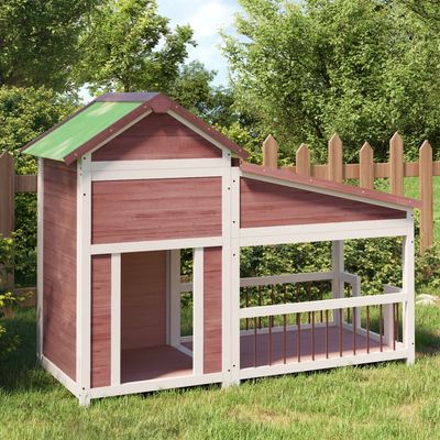 vidaXL chenil pour chiens Bois de pin massif