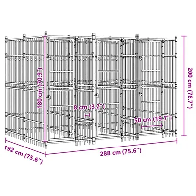 vidaXL chenil pour chiens Acier
