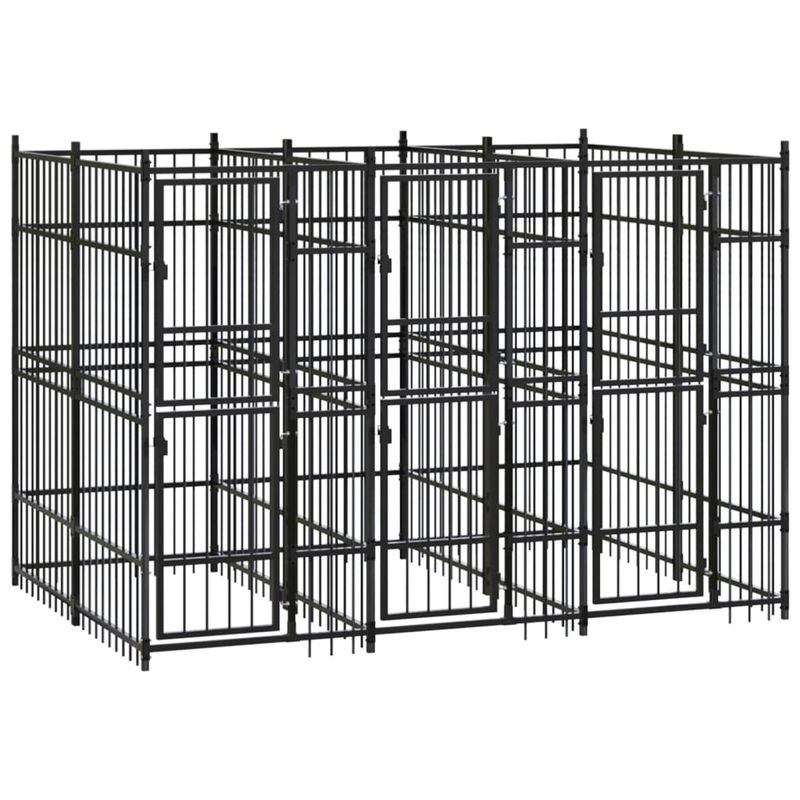 vidaXL chenil pour chiens Acier
