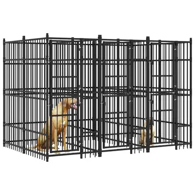 vidaXL chenil pour chiens Acier