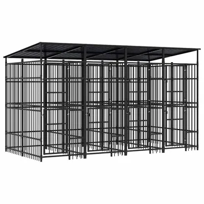 vidaXL chenil pour chiens Acier