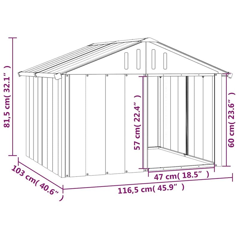 vidaXL niche pour chien Acier