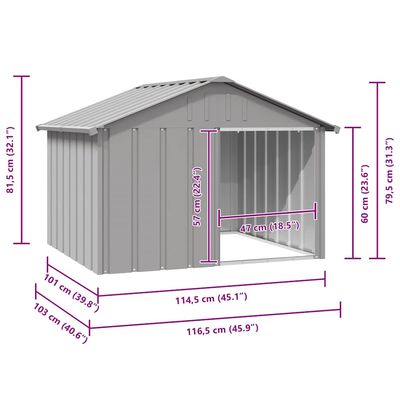 vidaXL niche pour chien Acier