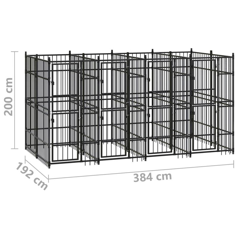 vidaXL chenil pour chiens Acier