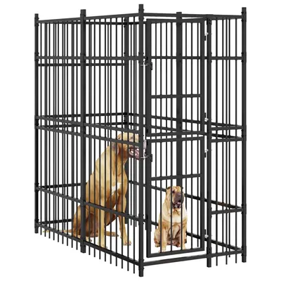 vidaXL chenil pour chiens Acier