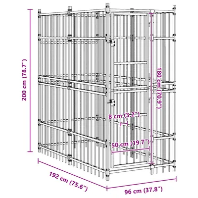 vidaXL chenil pour chiens Acier