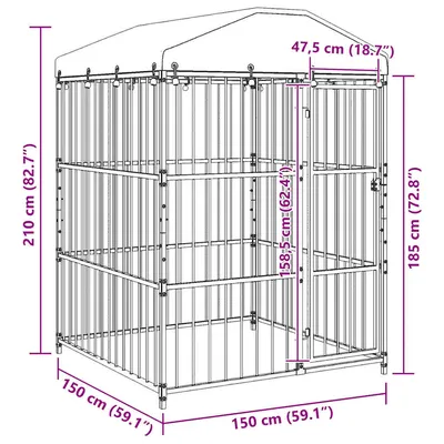 vidaXL chenil Acier