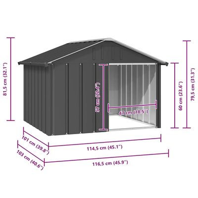 vidaXL niche pour chien Acier