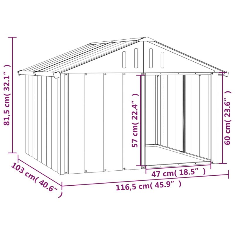 vidaXL niche pour chien Acier