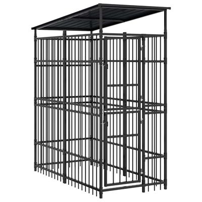 vidaXL chenil pour chiens Acier