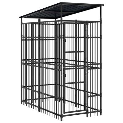 vidaXL chenil pour chiens Acier