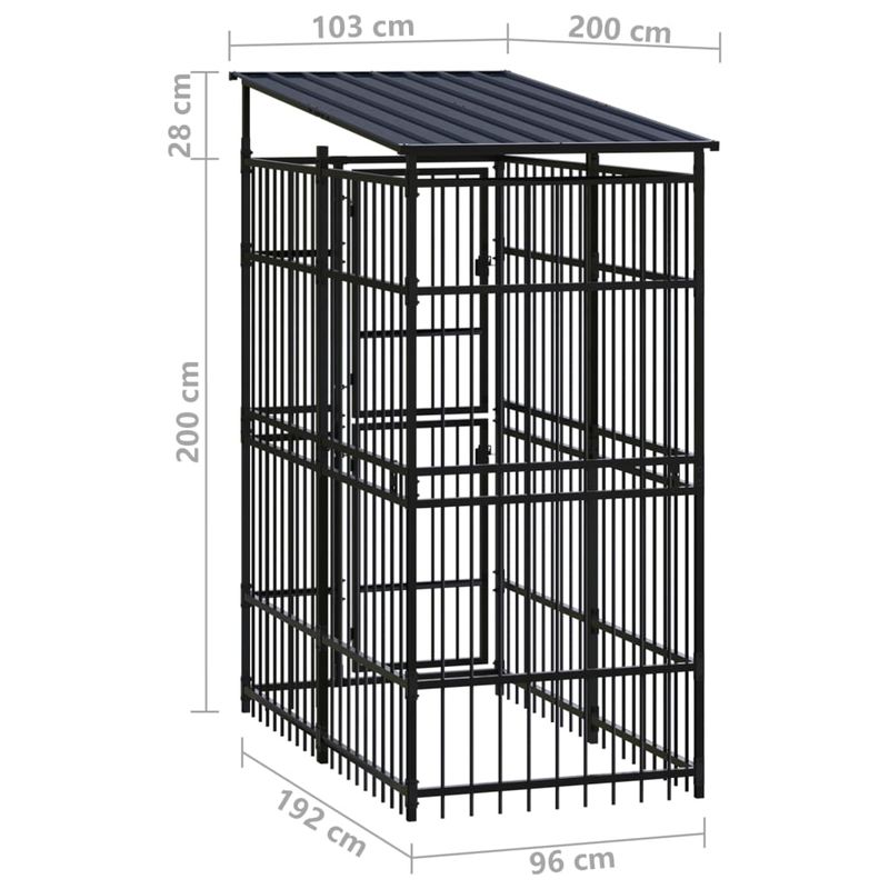 vidaXL chenil pour chiens Acier