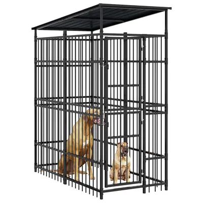 vidaXL chenil pour chiens Acier