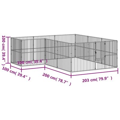 vidaXL parc pour chien Acier