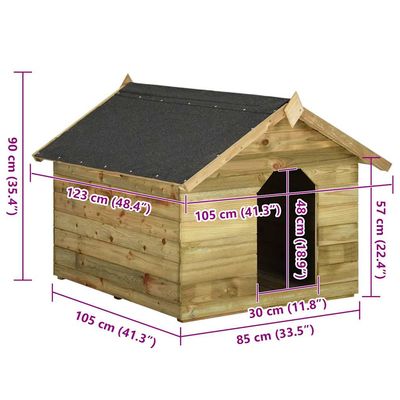 vidaXL niche pour chien Pinède imprégnée