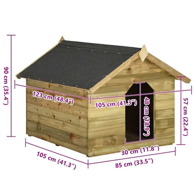vidaXL niche pour chien Pinède imprégnée