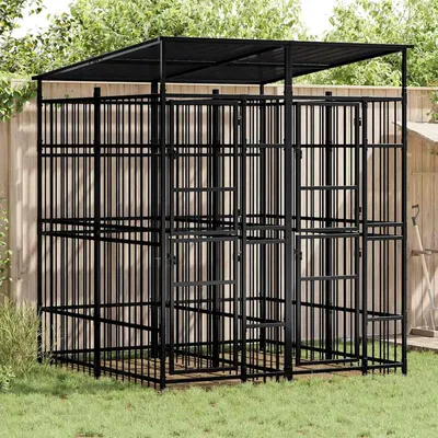 vidaXL chenil pour chiens Acier