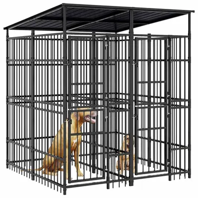vidaXL chenil pour chiens Acier