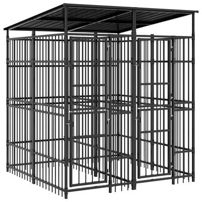 vidaXL chenil pour chiens Acier