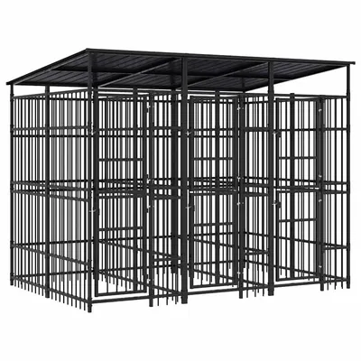 vidaXL chenil pour chiens Acier