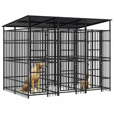 vidaXL chenil pour chiens Acier