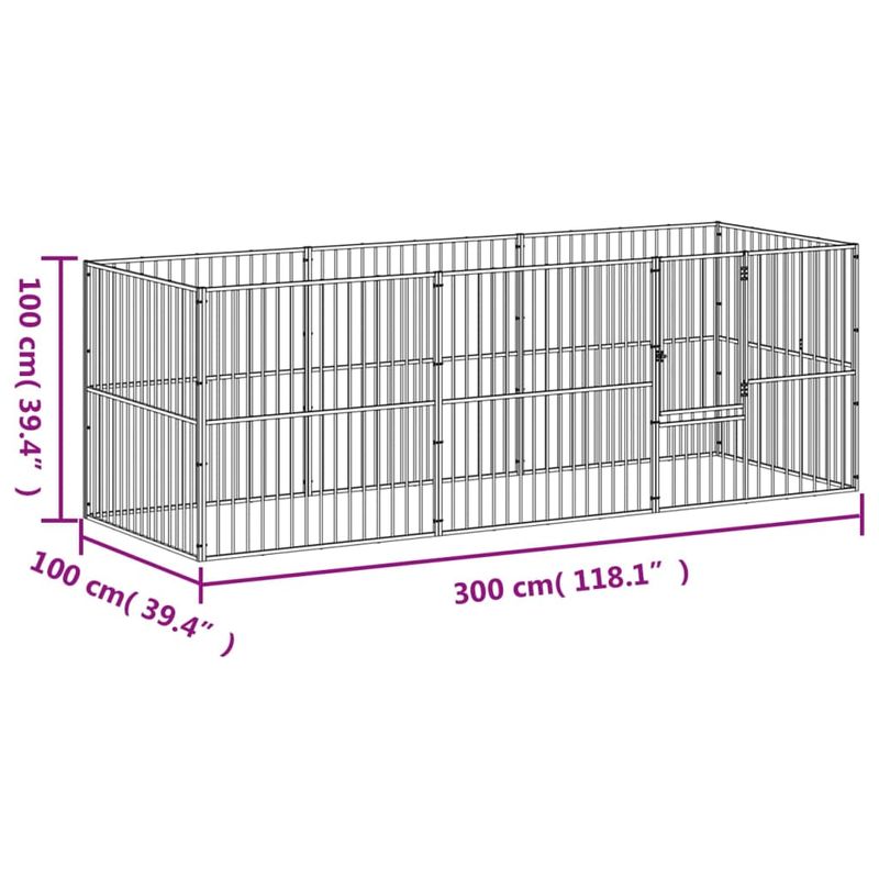 vidaXL parc pour chien Acier