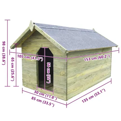 vidaXL niche pour chien Pinède imprégnée