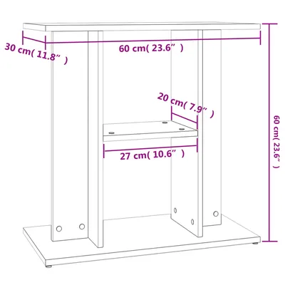 vidaXL support pour aquarium Bois d'ingénierie