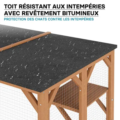 Wiltec Enclos extérieur – 180 x 80 x 111,8 cm – en Bois de sapin et avec gr