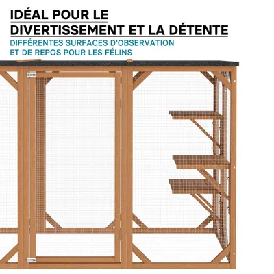 Wiltec Enclos extérieur – 180 x 80 x 111,8 cm – en Bois de sapin et avec gr