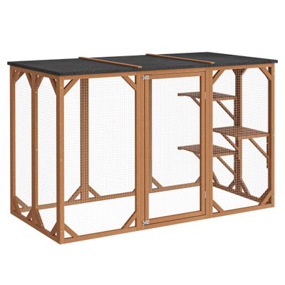 Wiltec Enclos extérieur – 180 x 80 x 111,8 cm – en Bois de sapin et avec gr