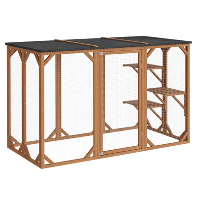Wiltec Enclos extérieur – 180 x 80 x 111,8 cm – en Bois de sapin et avec gr
