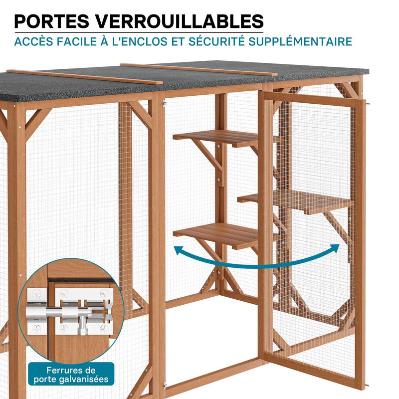 Wiltec Enclos extérieur – 180 x 80 x 111,8 cm – en Bois de sapin et avec gr
