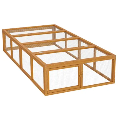 Wiltec Clapier à lapin XXL – 1800 x 900 x 480 mm – en Bois, avec Grille mét