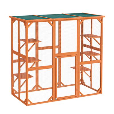 Wiltec Enclos extérieur – 168 x 82 x 166,5 cm – en Bois de sapin et avec gr