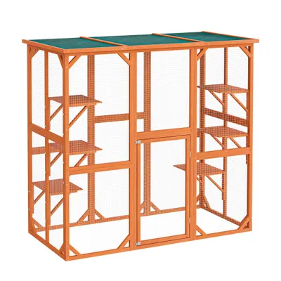 Wiltec Enclos extérieur – 168 x 82 x 166,5 cm – en Bois de sapin et avec gr