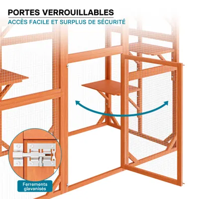 Wiltec Enclos extérieur – 168 x 82 x 166,5 cm – en Bois de sapin et avec gr