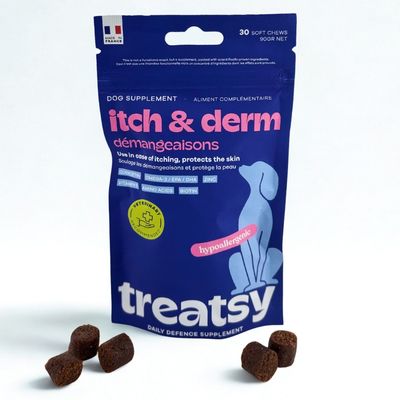 Treatsy Complément - Anti-Démangeaisons pour chiens - lot de 2x30 bouchées