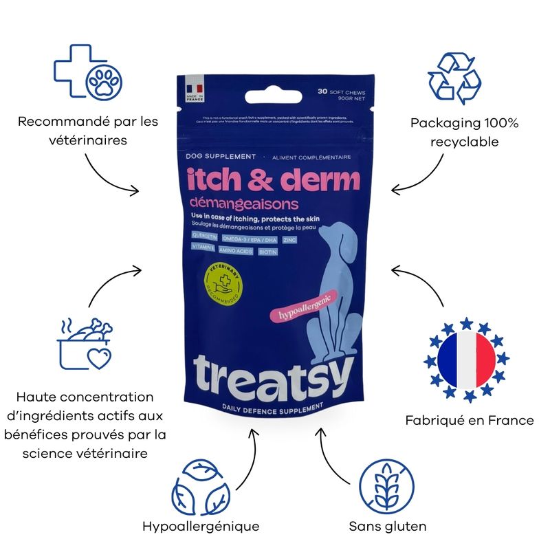 Treatsy Complément Alimentaire - Anti-Démangeaisons pour chiens