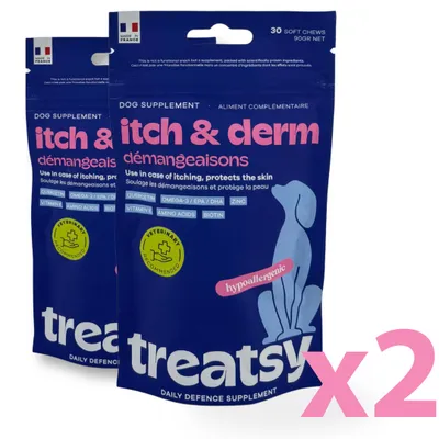 Treatsy Complément - Anti-Démangeaisons pour chiens - lot de 2x30 bouchées
