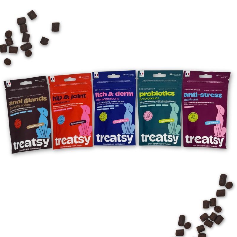 Treatsy Complément - Anti-Démangeaisons pour chiens - lot de 2x30 bouchées