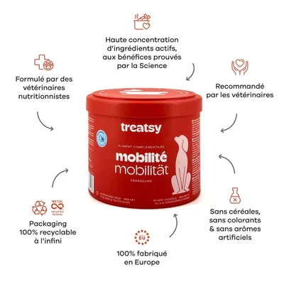 Treatsy Complément Alimentaire - Mobilité Articulations pour chien Lot de 2