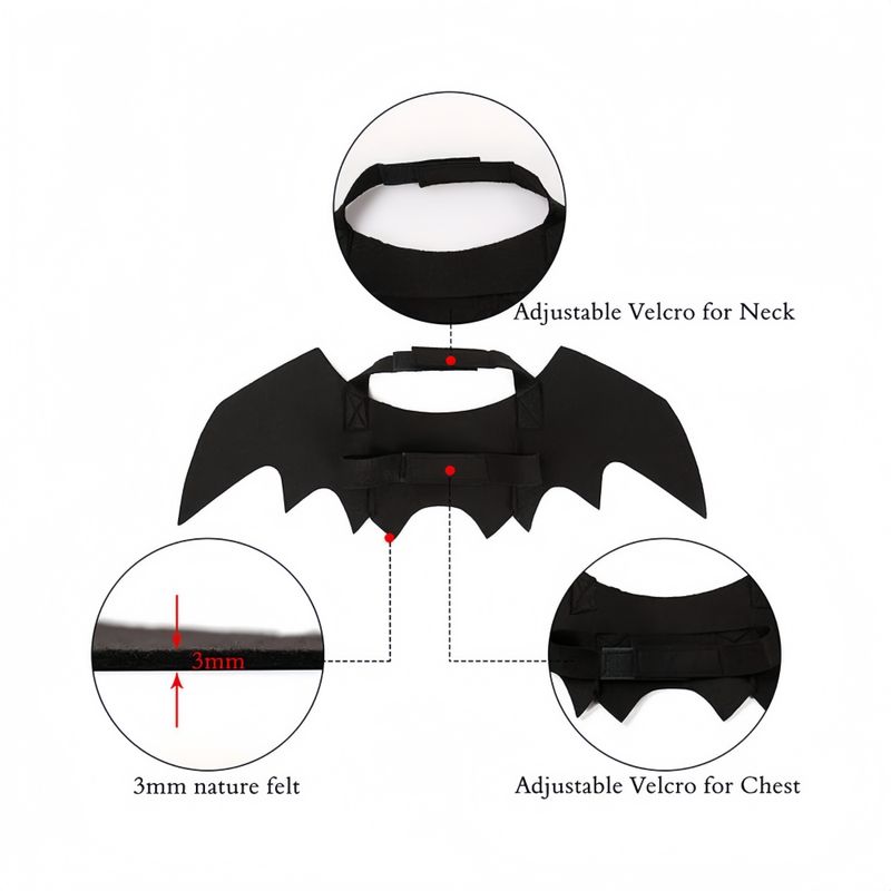 FurryFusion Costume de chat chauve-souris pour Halloween