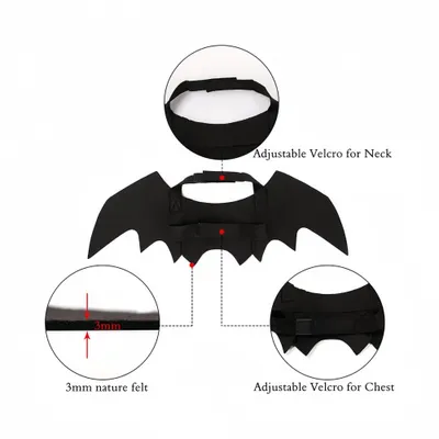 FurryFusion Fledermaus-Kostüm für Katzen zu Halloween FurryFusion Fledermaus-Kostüm für Katzen zu Halloween