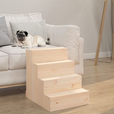 vidaXL escalier pour animaux de compagnie Bois de pin massif
