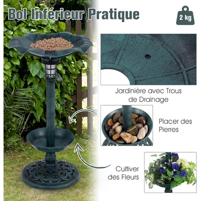 GIANTEX Mangeoire Oiseaux Exterieur avec Lumière Solaire