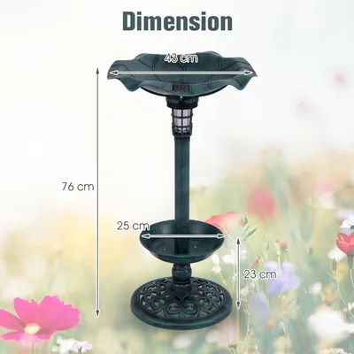 GIANTEX Bain Oiseaux Sauvages Lumière Solaire Forme en Feuille,Jardinière